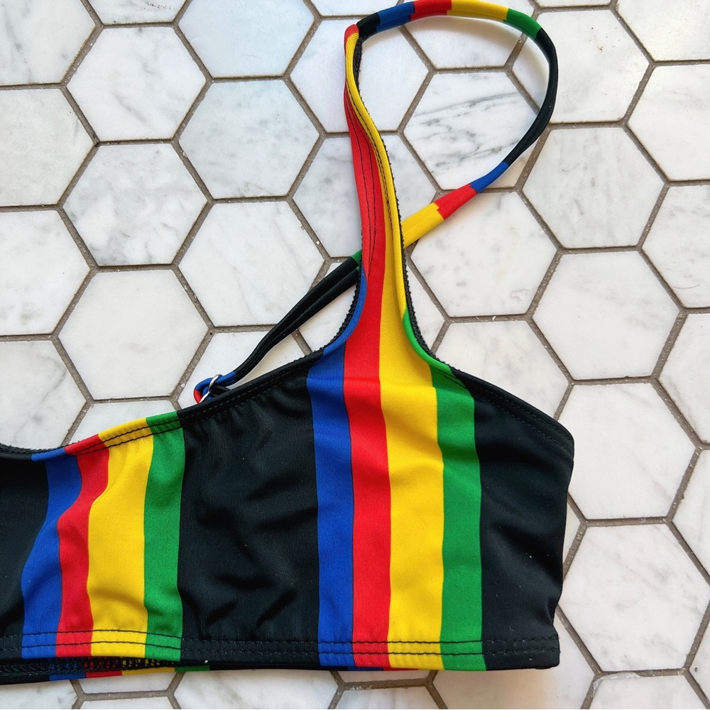 RIS-K Island Stripes Allure Bikini Top S + Horizon Bikini Bottom XS Swimwear - Picture 4 of 10